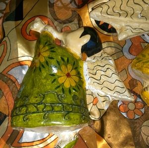 2 PAPER MACHE (MADE IN MEXICO) ANGELS